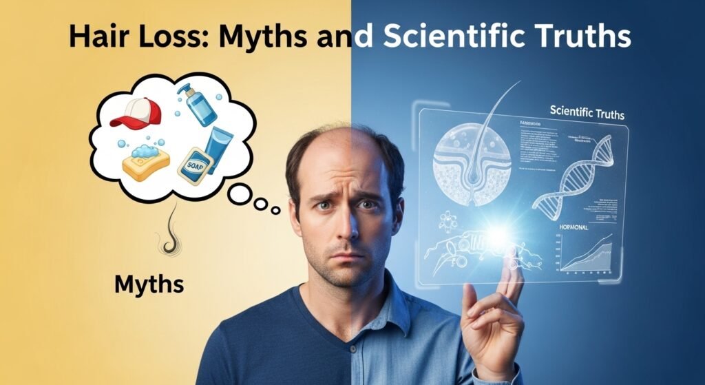 Descubre la verdad sobre la caída del cabello. Desmitificamos creencias populares y te contamos lo que dice la ciencia sobre causas, factores y soluciones.