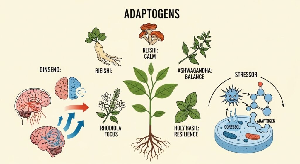 Descubre qué son los adaptógenos, sus beneficios para combatir el estrés y cómo pueden ayudar a tu cuerpo a recuperar el equilibrio. ¡Tu guía completa!